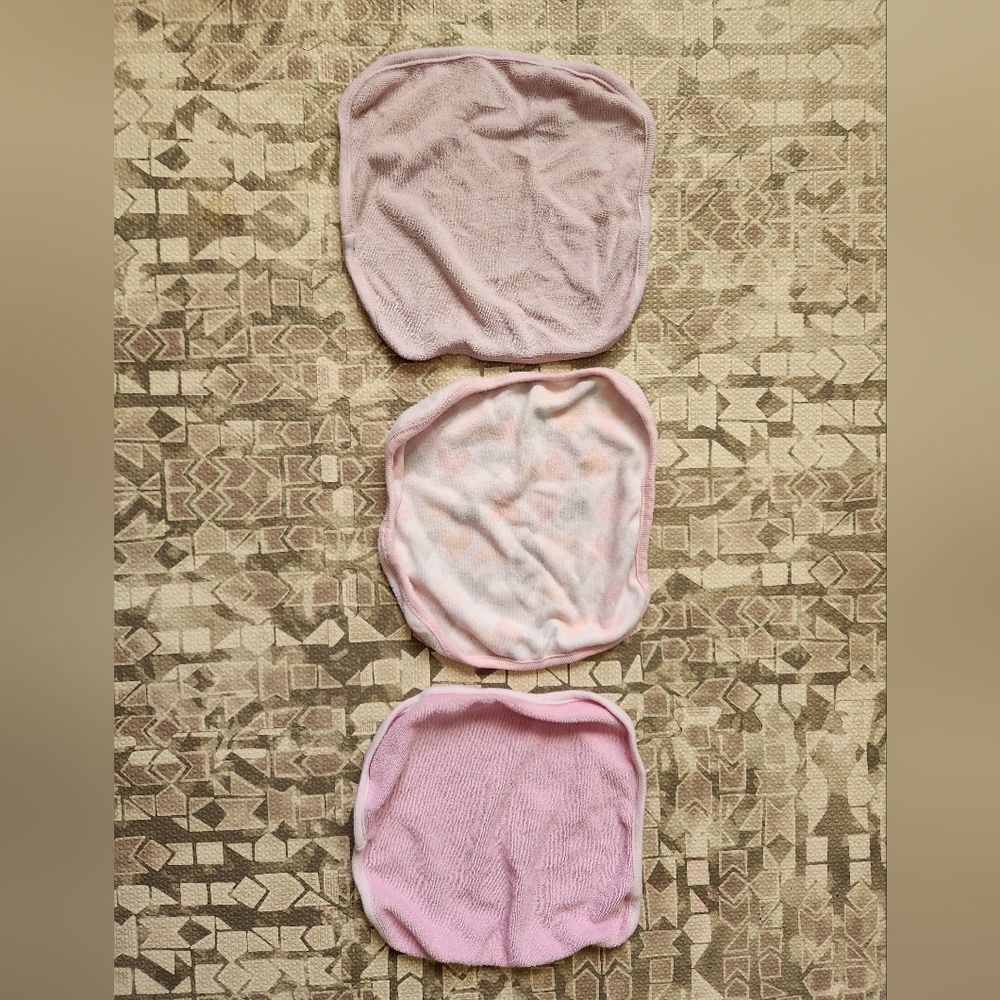 NWOT 3 Pack Cloud Island Pink Square Burp Cloths